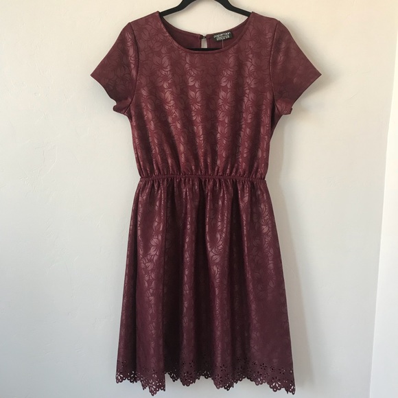 Papermoon Burgundy Atta Knit Lasercut Dress Large - Picture 1 of 8